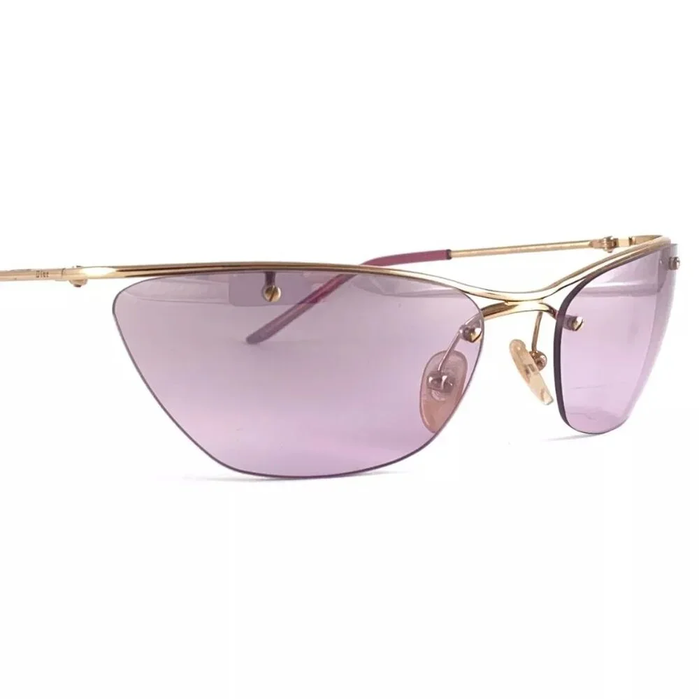 Christian Dior Flash Tinted Lens Sunglasses purple lavender semi rimless 90s